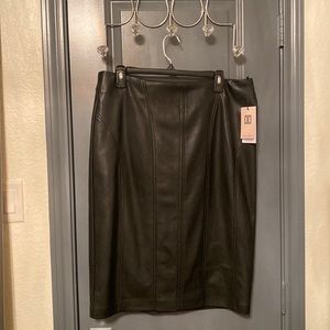 Size 14 Ivanka Trump black leather pencil skirt new w/tags!